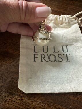 Lulu Frost Pearl Orb Pendant with crystal spiral